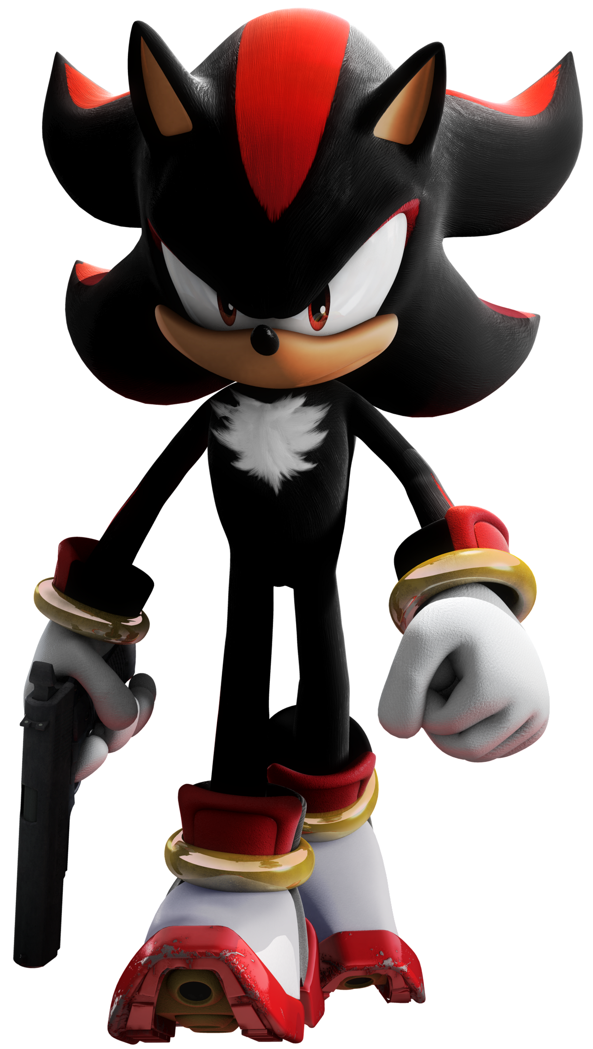 1677 - safe, artist:kjdragon70, shadow the hedgehog, charging, gun,  westopolis 