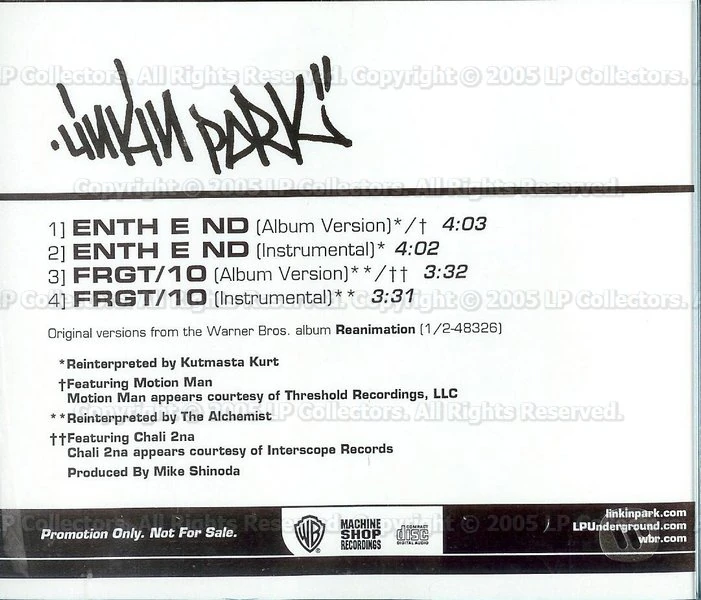 Linkin Park Enth E Nd / FRGT/10 プロモ盤 Enth E Nd - Frgt/10 USA Radio CD:Linkin Park | Music Hub