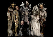 Lordi in their 'Deadache' costumes.