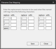 Filename Char Mapping