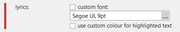 Lyrics Settings