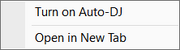 Auto DJ context menu