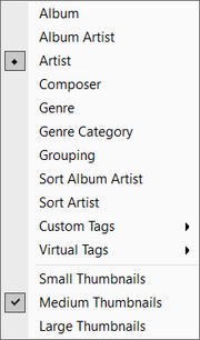 Thumbnail Browser menu