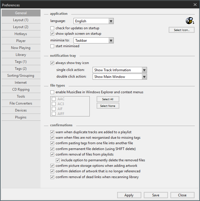 Now Playing Preferences, MusicBee Wiki