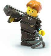 Frank Honey with a grappling gun in LEGO City Undercover