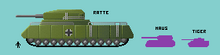 Comparison of Landkreuzer P 1000 Ratte, Maus and Tiger tanks.png