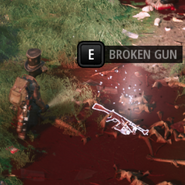 Broken guns from massacred ghoul