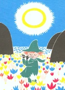 Nuuskamuikkunen soittamassa huilullaan kirjassa, Kuka lohduttaisi Nyytiä?.