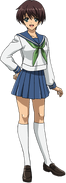 Aki in her school uniform.