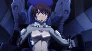 Aki in a training-use Fortified Suit.