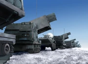 () An MLRS battery awaits orders.