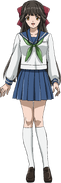 Shimako in her school uniform.