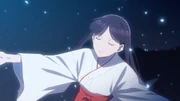 Miyo in a shrine maiden attire