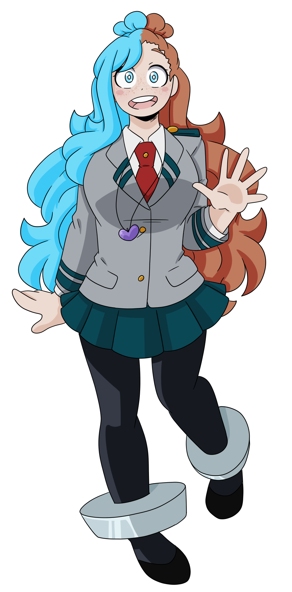 My hero academia character with long white and pink hair, feminine boy,  energy powers, from the tv show