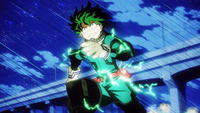 Izuku benutzt One For All Full Cowl