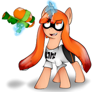 Inkling Girl (chica inkling) de Splatoon, unos datos sobre ella: es mitad calamar, es muy competitiva y no le gusta el agua, ya que esta hecha de tinta y se deshace al contacto con el agua