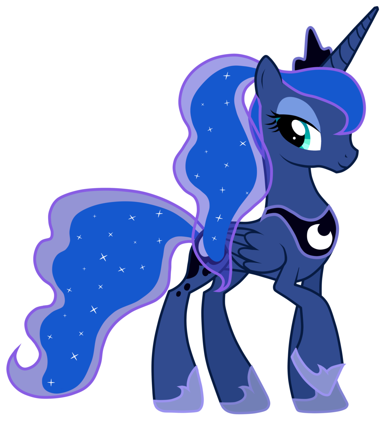 Princesa Luna Pensando, personagem My Little Pony em preto e roxo