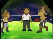 Arthur about to play a boxing match with DW