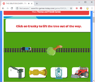 Click on Cranky to lift the tree out of the way.