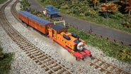 Nia derails while pulling Annie and Clarabel