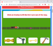 Click on Cranky to lift Bertie's tyre out of the way.