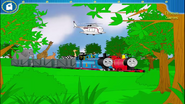 Thomas, James, Harold, the Troublesome Trucks, and the animals