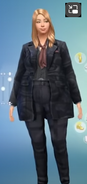 Chelsea trying out Guidry's paranormal investigator coat on CAS