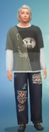 Caspian being edited in CAS immediately after aging up into a teen, due to his terrible wardrobe