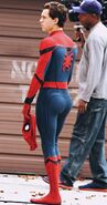 Holland at the set of Spider-Man: Homecoming (2017)