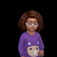Evie Delgato's headshot in The Sims 4, as a toddler