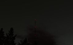 Lights on the mast at night