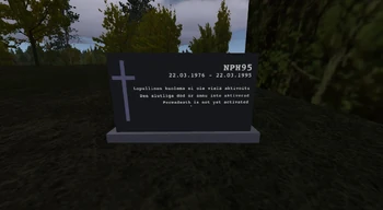 First version of the gravestone, possibly from Build 175