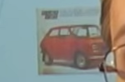 A poster of a Fiat 133 seen on a wall behind the developer during one of his documentaries. This indicates that the Fittan was based on a Fiat 133.