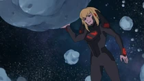 Kara having fun in space.