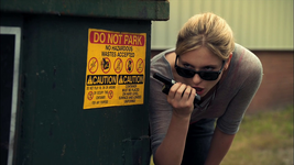 Erica trying to sneak in the blood truck