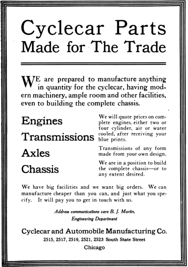 Cyclecar & Automobile Manufacturing Company Wiki Fandom