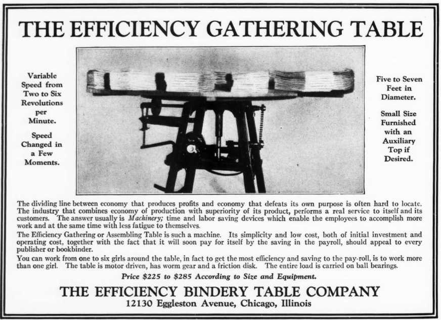Efficiency Bindery Table Company Wiki Fandom