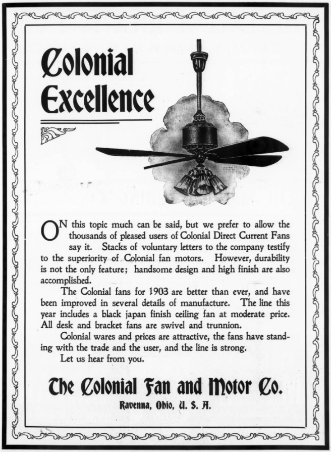 Colonial Fan & Motor Company | MyCompanies Wiki | Fandom