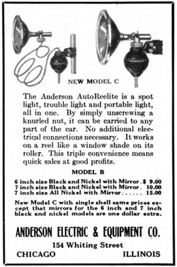 AutoReelite Vintage Searchlight & rear view mirror allinone unit