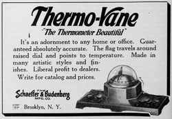 Antique Thermo-vane Flag Desk Thermometer Schaeffer & Budenberg