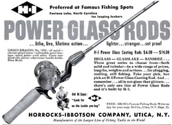 1953 Ad Power Glass Rods Fishing HOrrocks-Ibbotson Utica Old Hi Banshe –  Period Paper Historic Art LLC