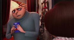 GO TO BED - [[image description: A close up shot of Felonious Gru from the  Despicable Me/Minions series. He is pointing a gun at the viewer. The  caption reads GO TO BED?