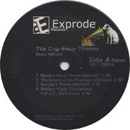 Standard Exprode label Exprode Records used on vinyl LPs from 1976 to c. 1990