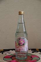 A bottle of iranian rose water