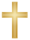 Gold Christian Cross no Red