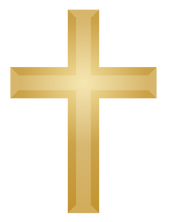 Gold Christian Cross no Red