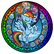 86508 - Kingdom Hearts artist akili-amethyst rainbow dash stained glass
