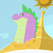 Spike gigantic head sticking out spire cropped S1E23