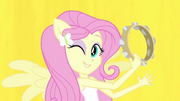 Fluttershy on yellow Better Than Ever backdrop EG2