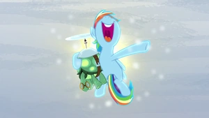 Rainbow et Tank devant le soleil S5E5